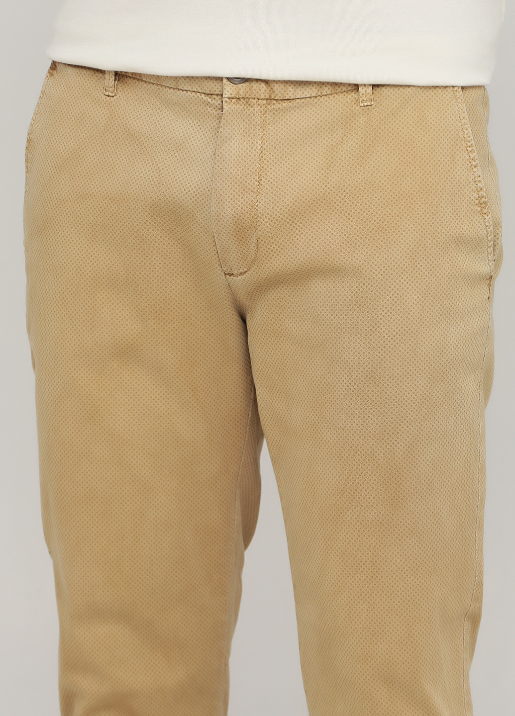 Темно-бежевые кэжуал демисезонные укороченные, чиносы брюки United Colors of Benetton
