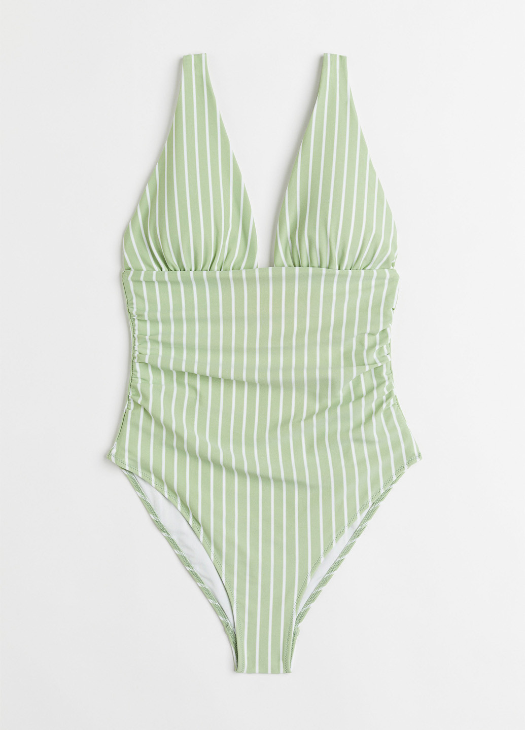 Оливковый летний купальник слитный H&M