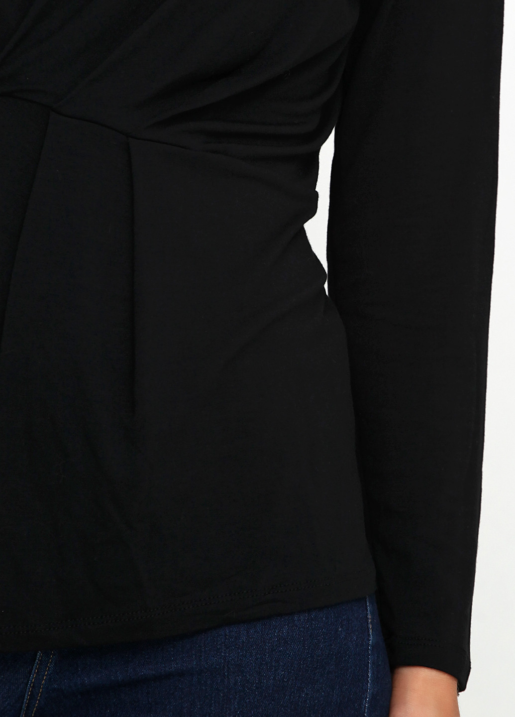 Черная демисезонная блуза с баской Rinascimento