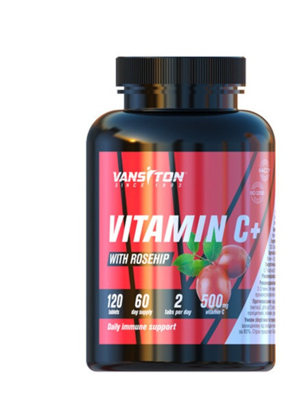Витамин С с шиповником 120 таблеток Vansiton (254325788)