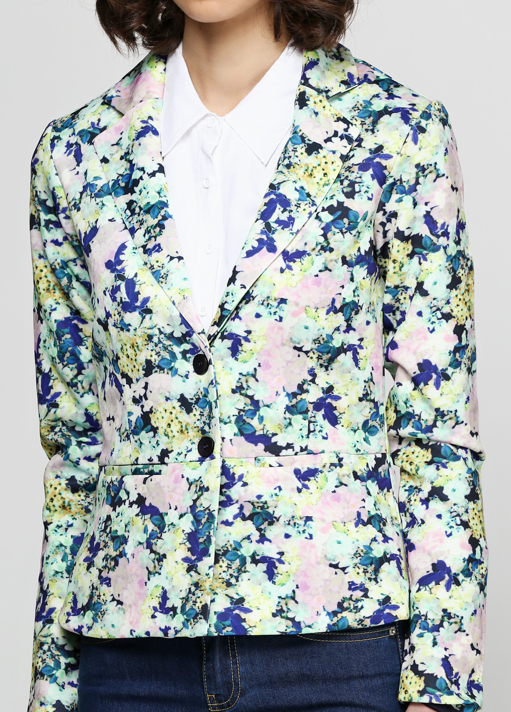 Цветной женский жакет Silvian Heach с цветочным узором - демисезонный