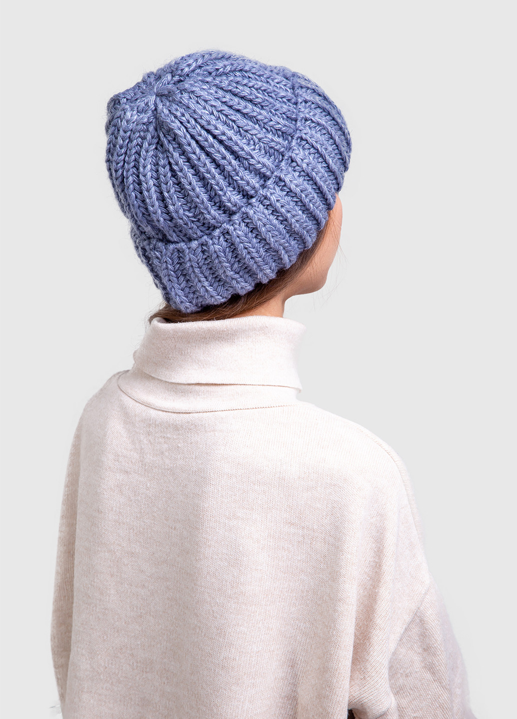Зимняя теплая женская шерстяная шапка с отворотом на флисовой подкладке 550010 DeMari (254445130)