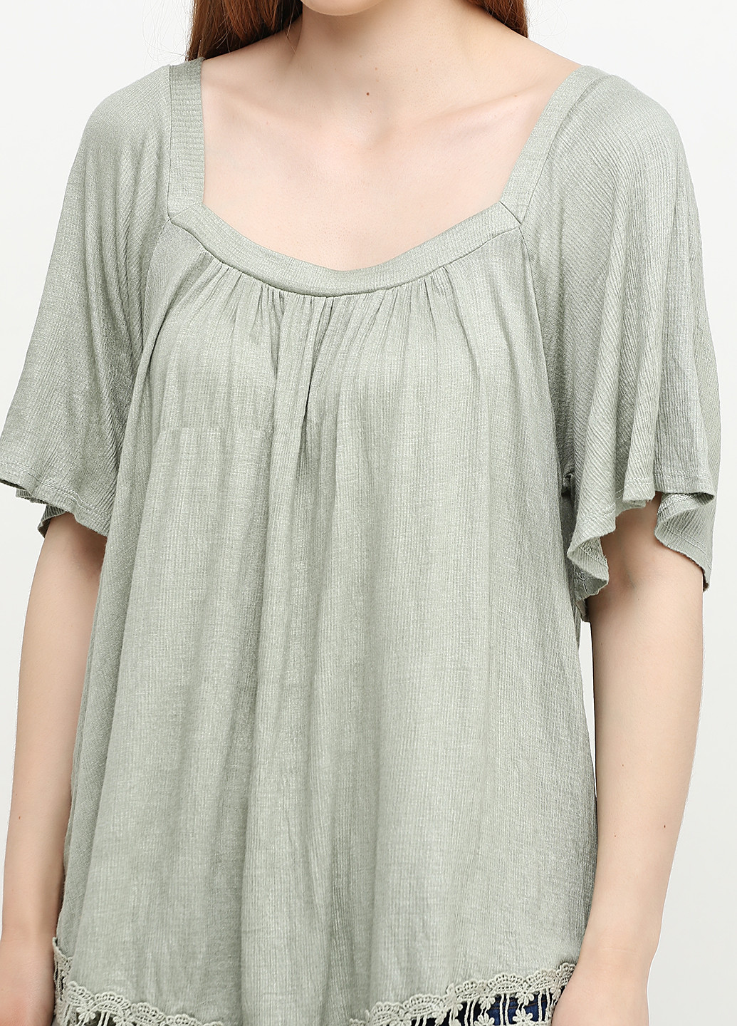 Оливковая летняя блуза Alya