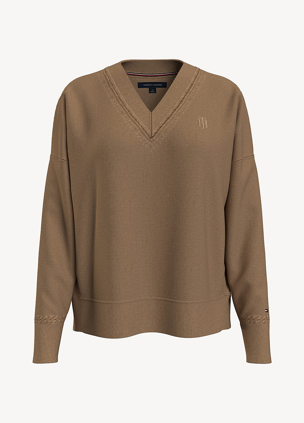 Коричневый демисезонный пуловер пуловер Tommy Hilfiger