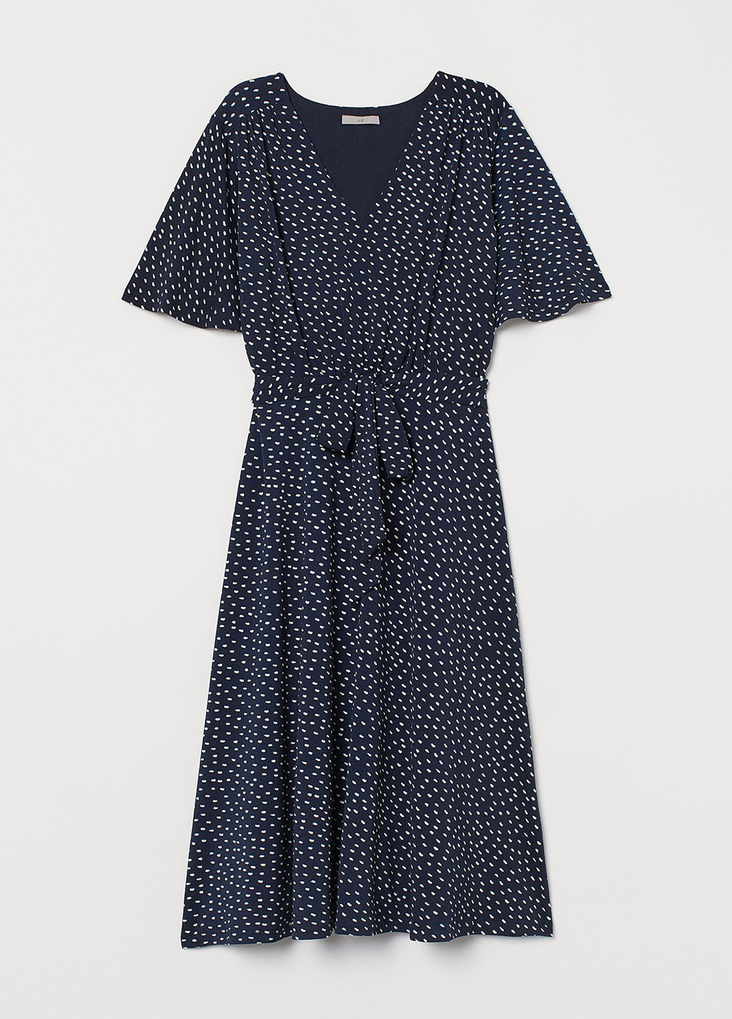 Темно-синя повсякденний сукня а-силует, кльош H&M в горошок