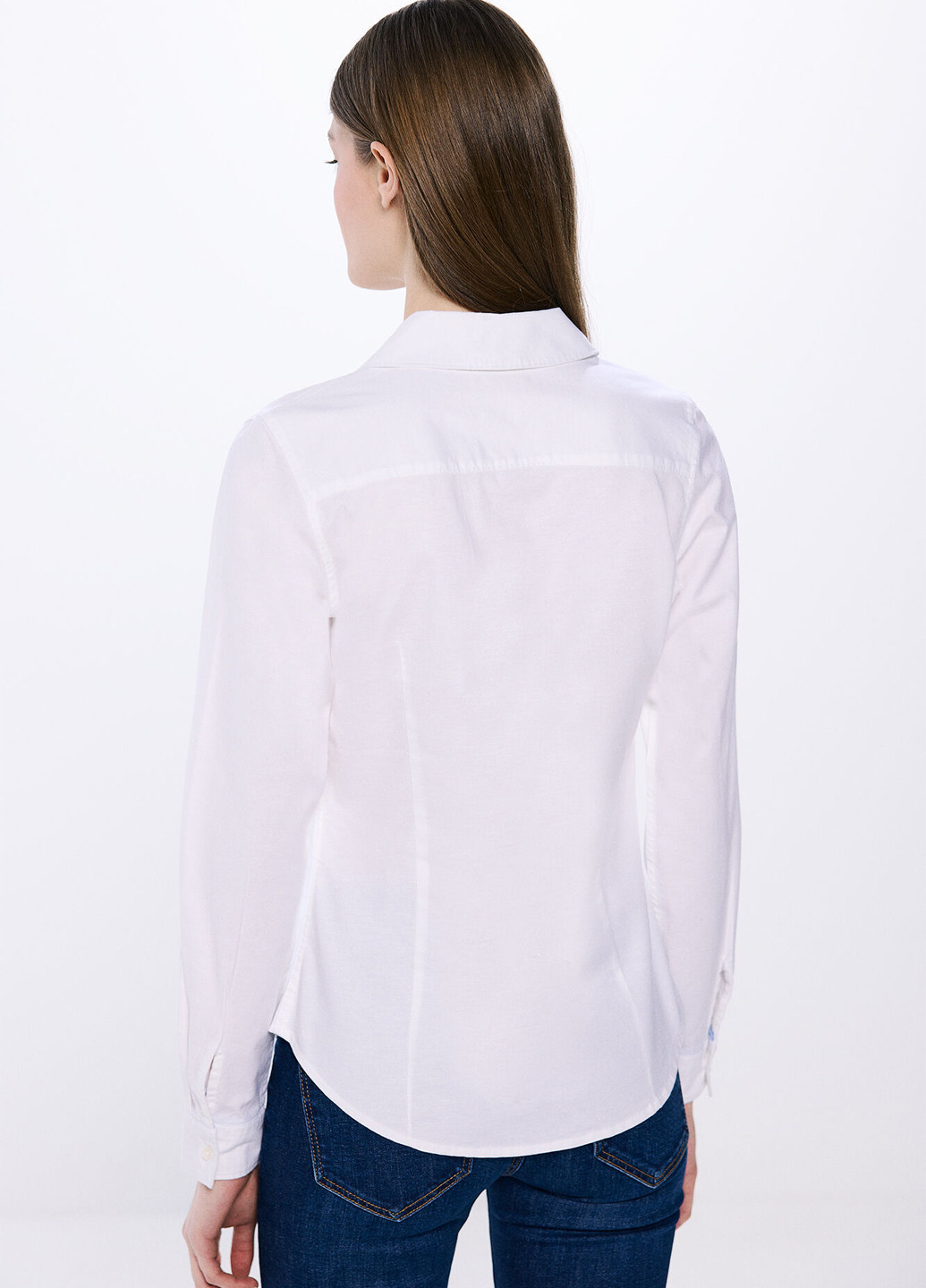 Белая кэжуал рубашка однотонная Springfield