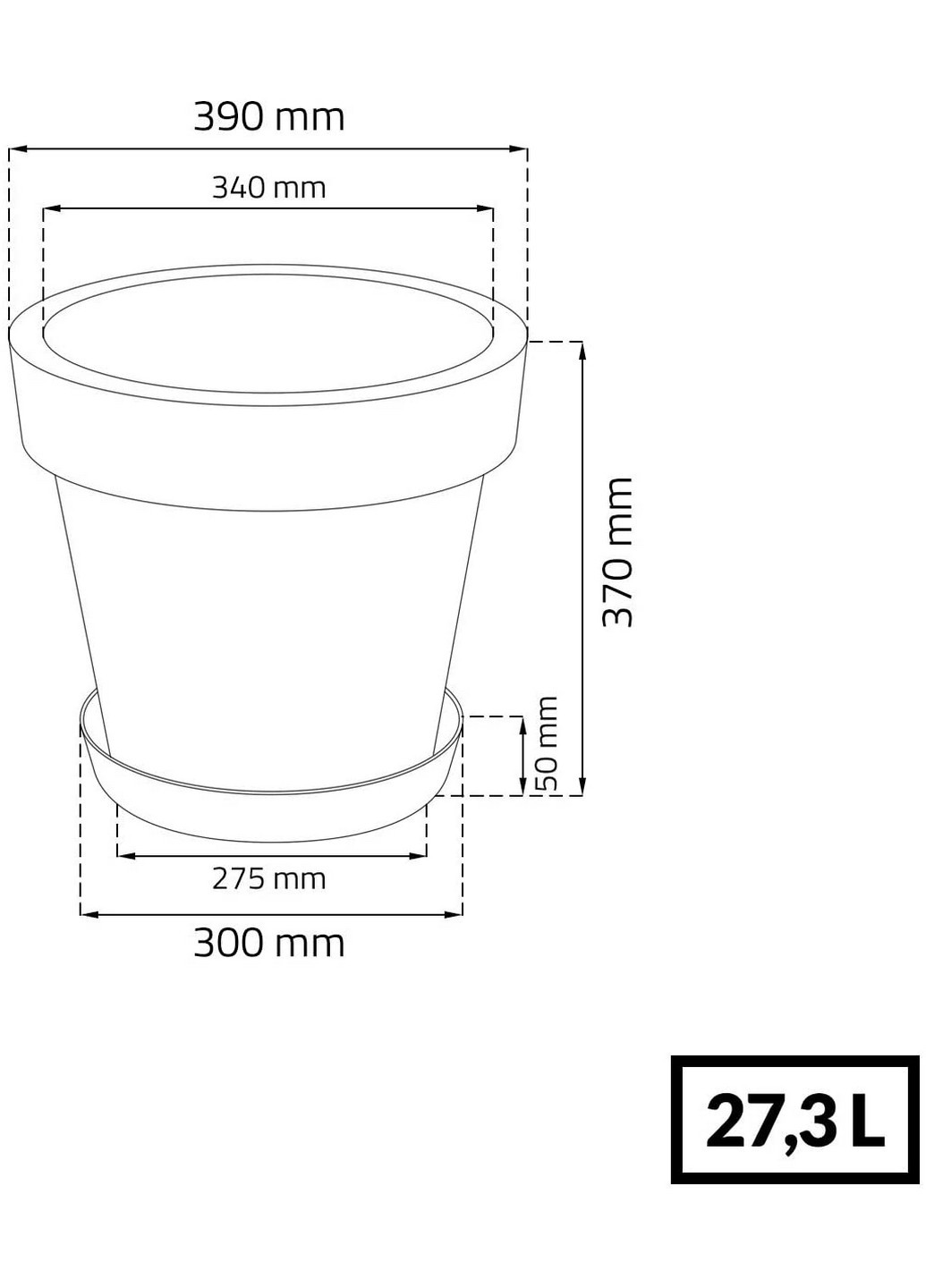 Горщик для квітів LOFLY Н-37см білий (70715-449) Prosperplast (222154902)