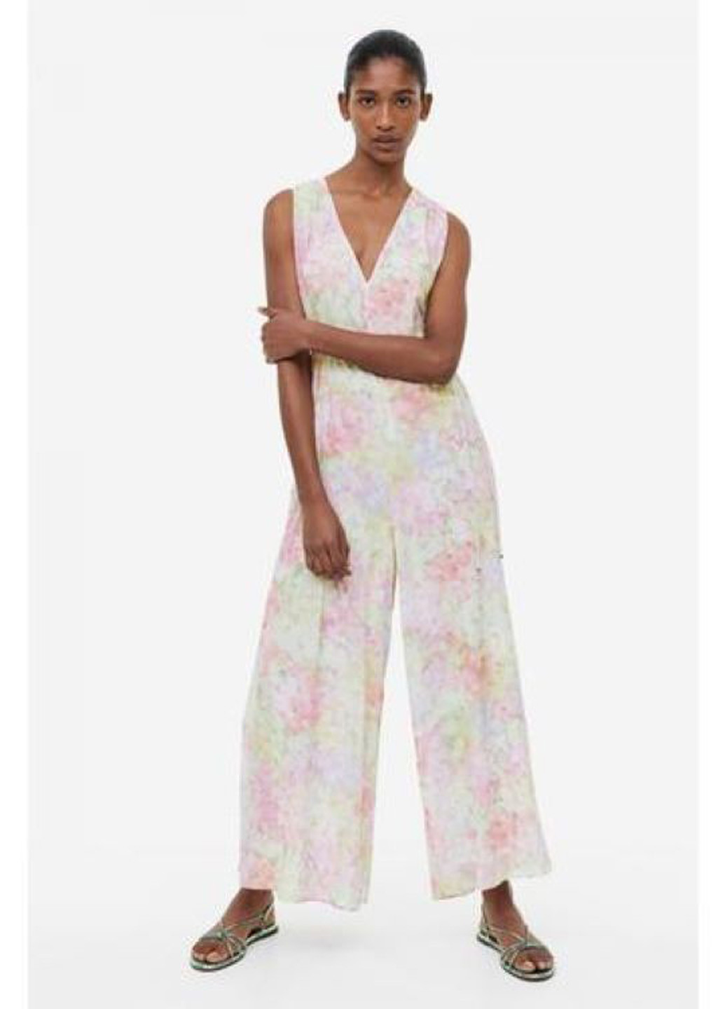 Комбинезон H&M комбинезон-брюки колор блок комбинированный кэжуал полиэстер