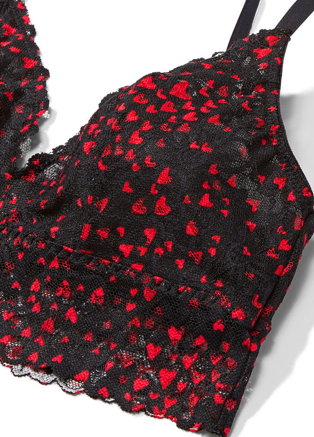 Чорний бралетт бюстгальтер Victoria's Secret без кісточок мереживо, поліамід