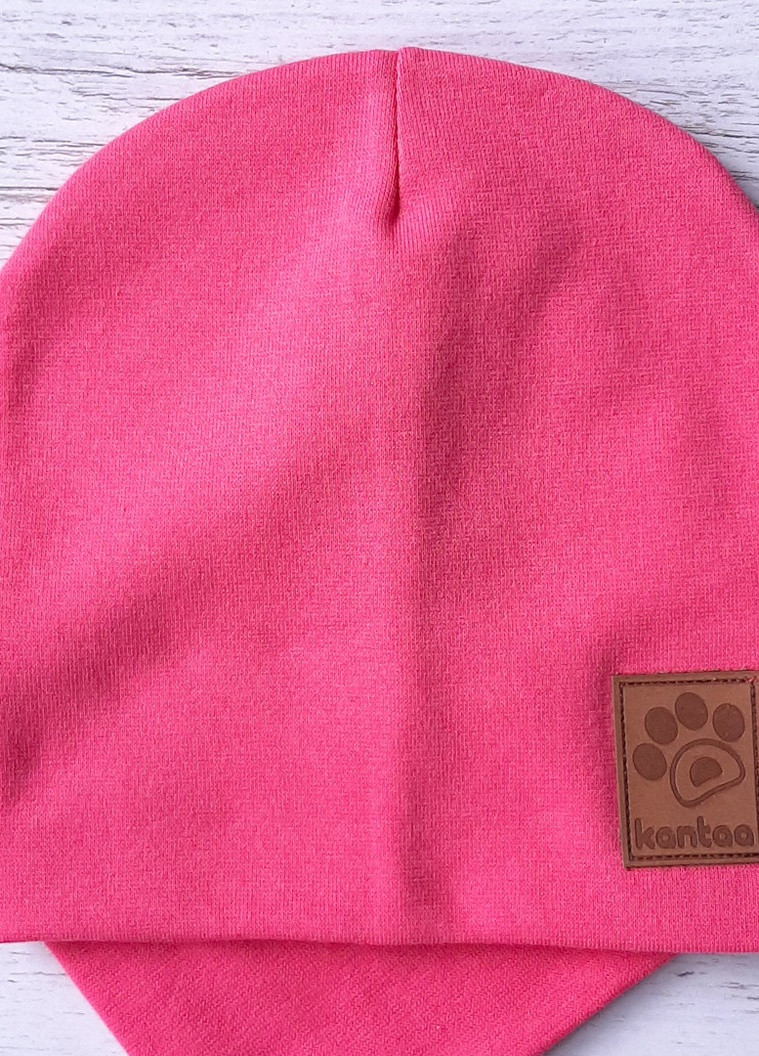 Детская шапка с хомутом КАНТА "Лапка" размер 52-56 розовый (OC-271) Канта (212242464)