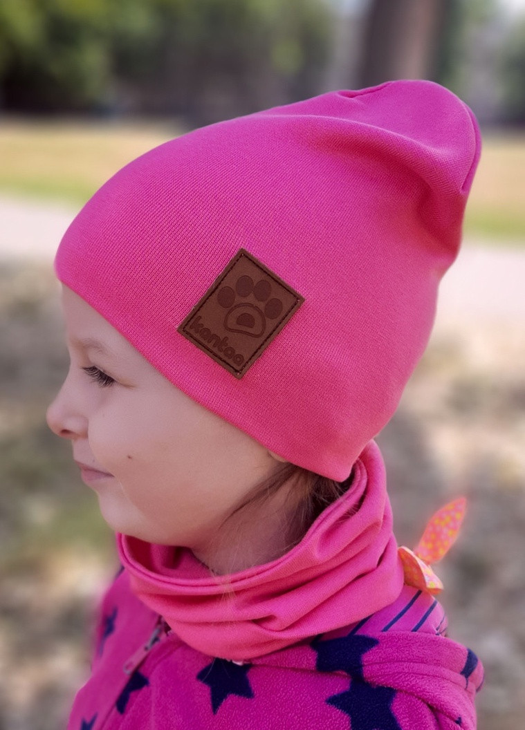 Детская шапка с хомутом КАНТА "Лапка" размер 52-56 розовый (OC-271) Канта (212242464)