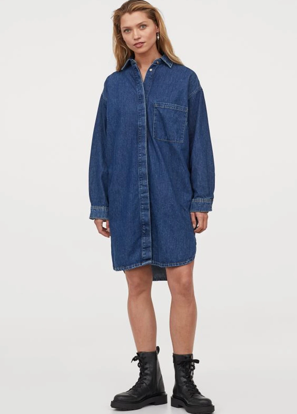 Синее кэжуал платье H&M