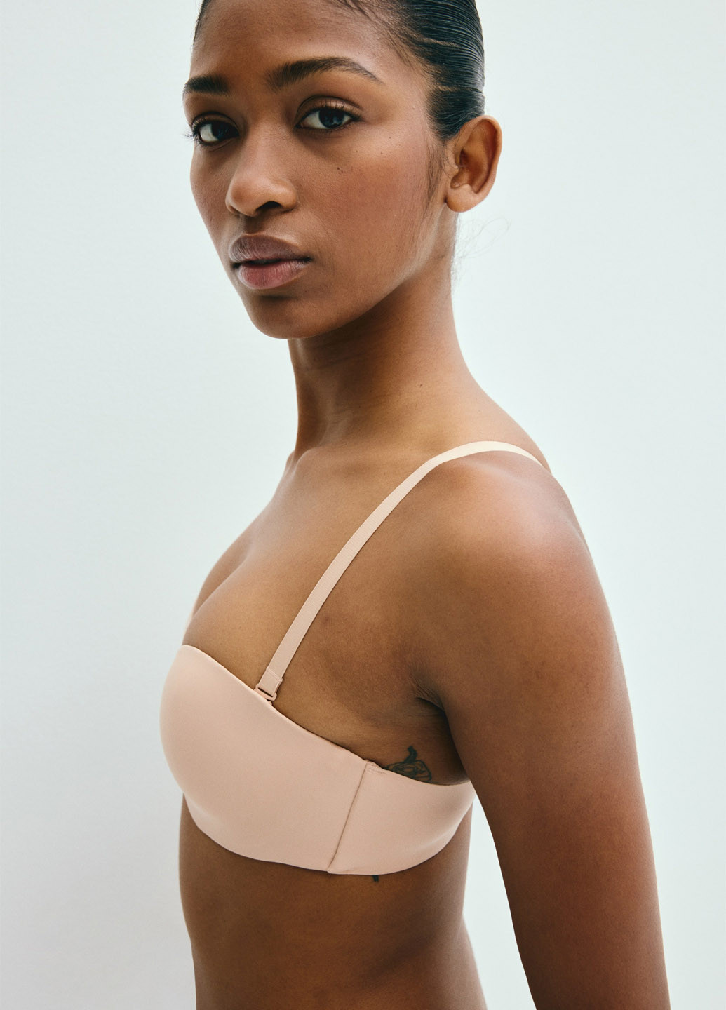 Кремовий балконет бюстгальтер H&M з кісточками поліамід