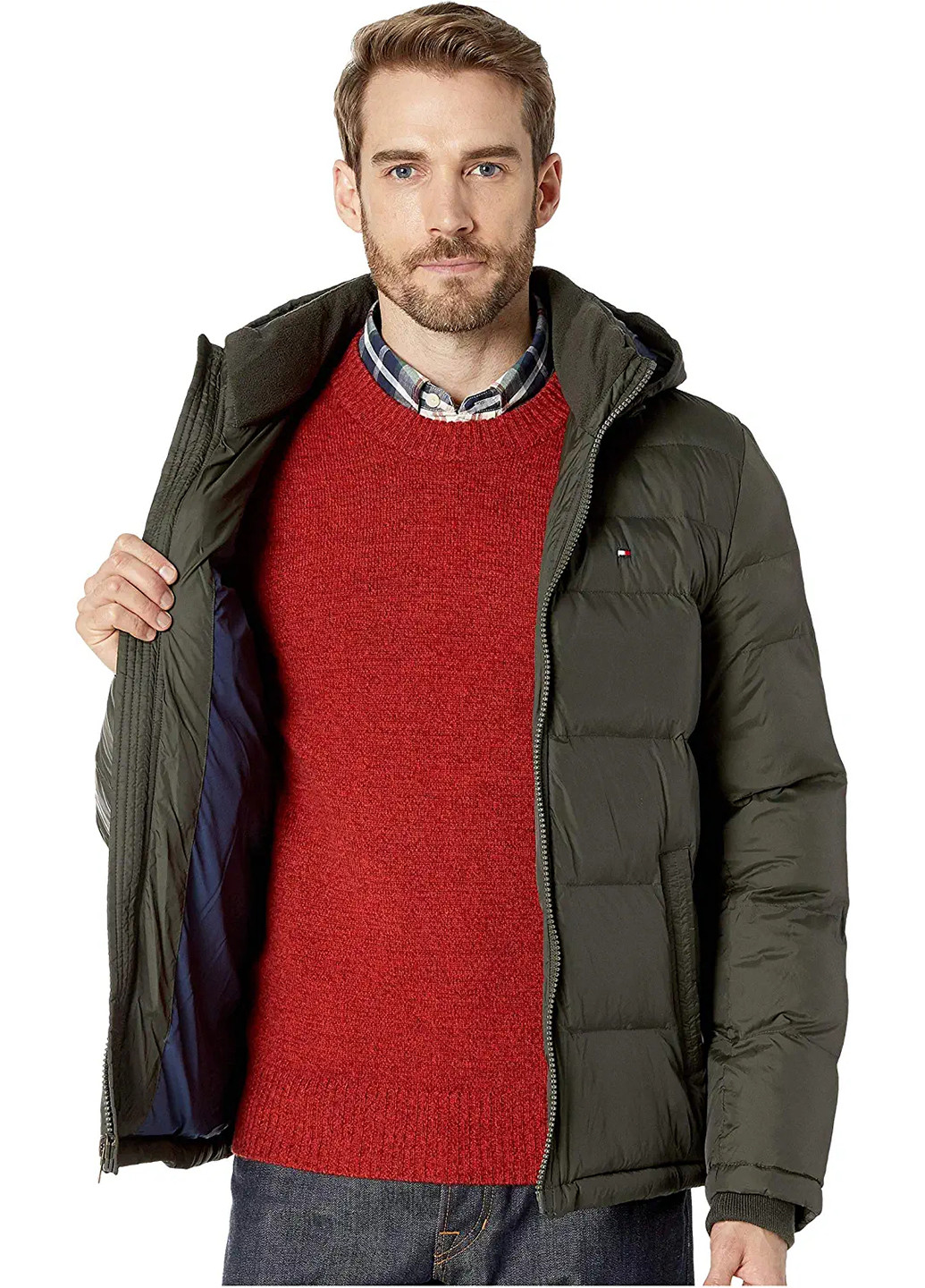 Оливковая (хаки) демисезонная куртка Tommy Hilfiger