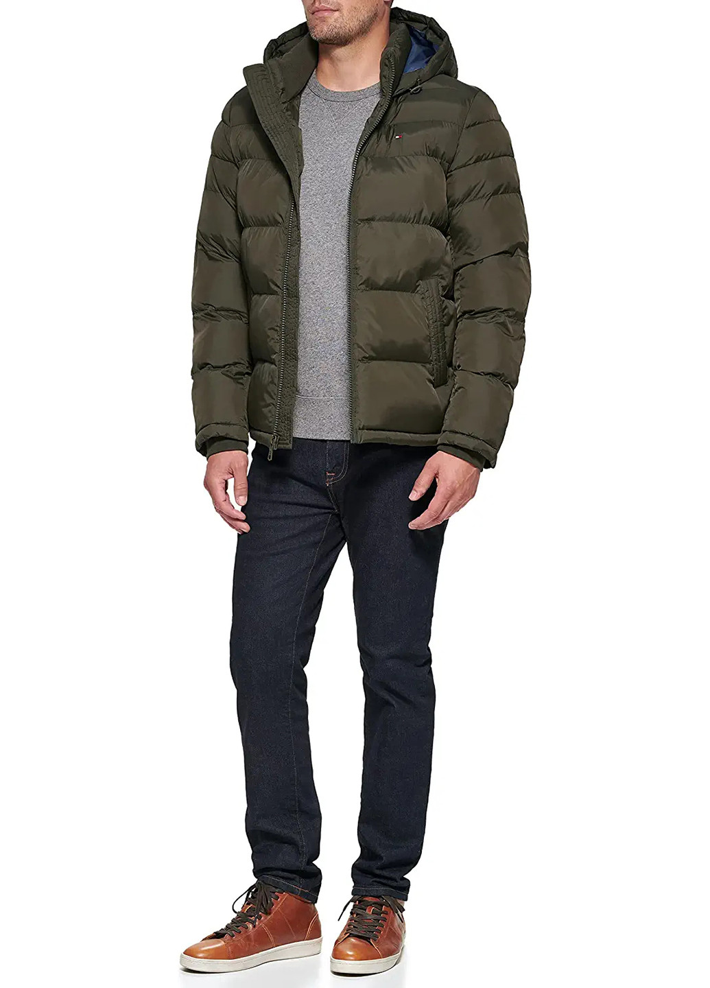 Оливковая (хаки) демисезонная куртка Tommy Hilfiger