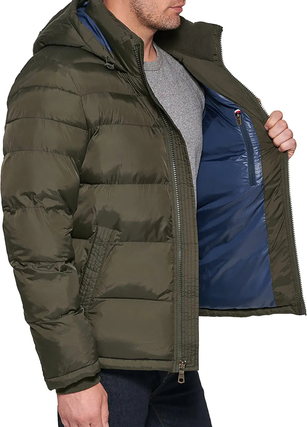 Оливковая (хаки) демисезонная куртка Tommy Hilfiger