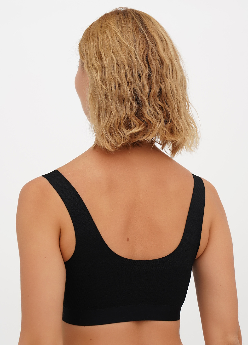 Чёрный топ бюстгальтер Acousma без косточек нейлон