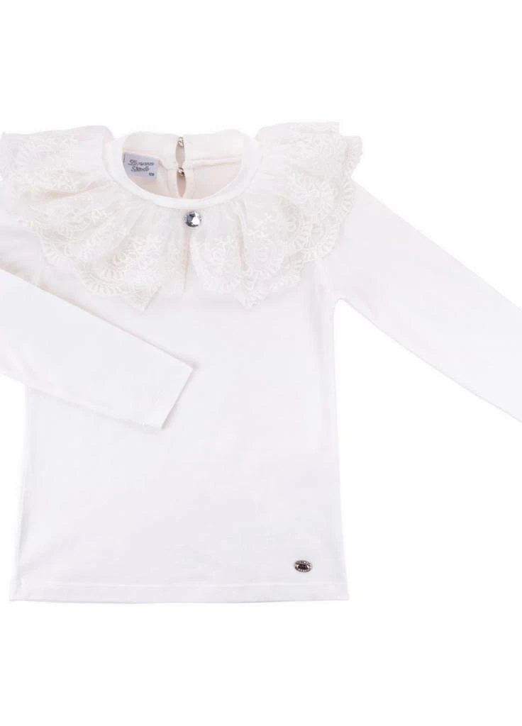 Кофта с оборкой из кружев (9285-128G-beige) Breeze (202365173)