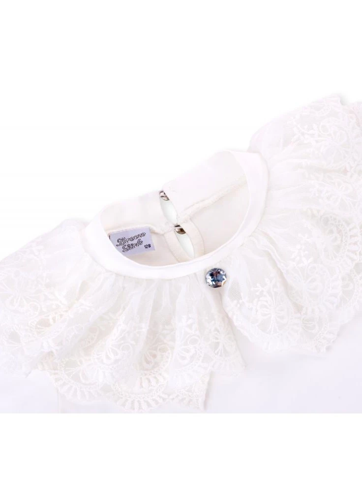 Кофта с оборкой из кружев (9285-128G-beige) Breeze (202365173)