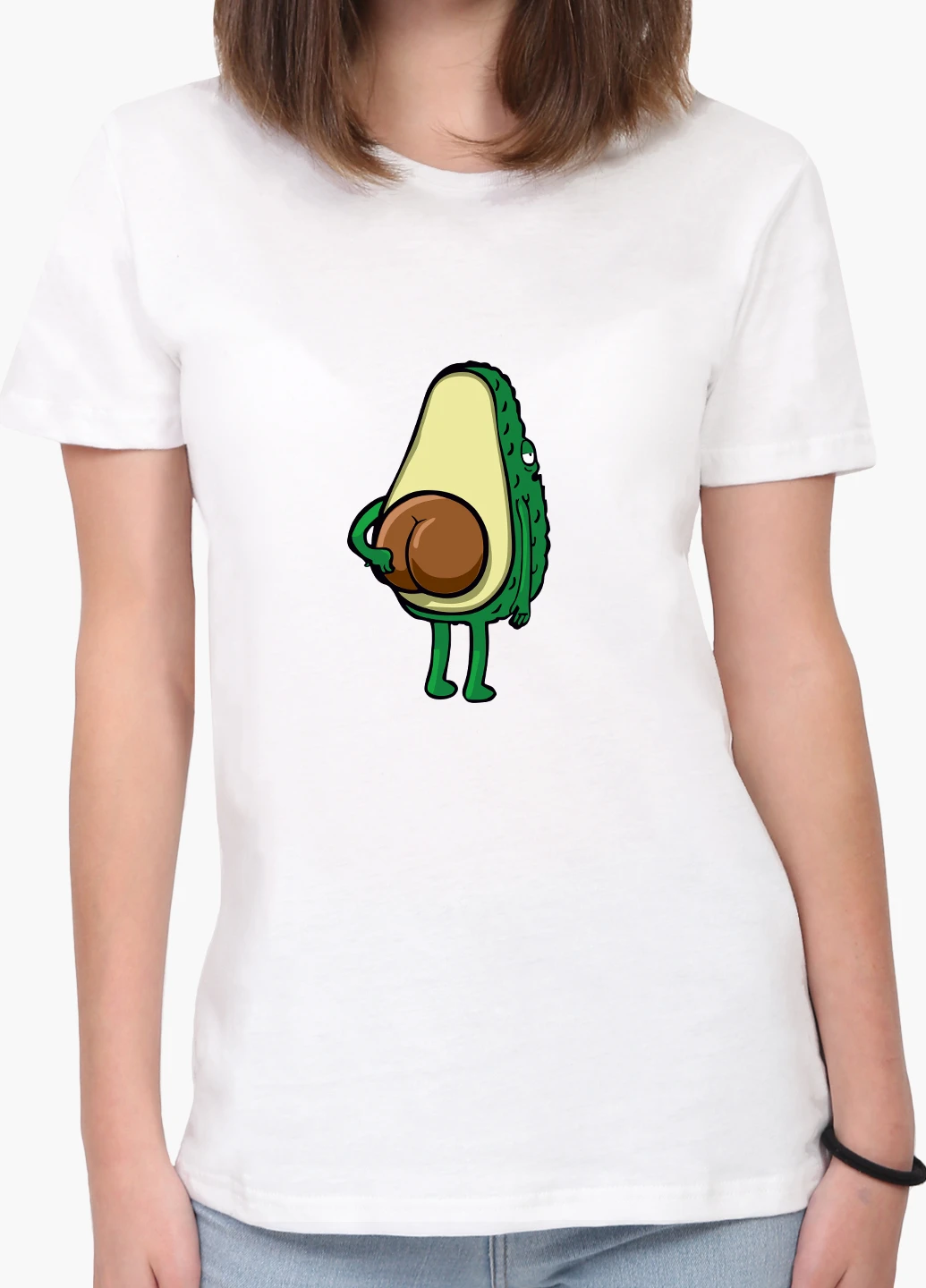Футболка жіноча Авокадо (Avocado) Білий (8976-2032) XXL MobiPrint - (216299595)