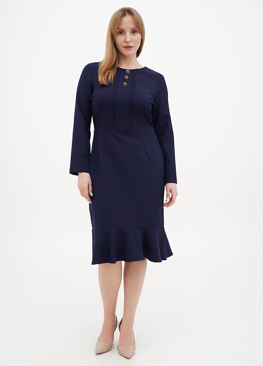 Темно-синя кежуал сукня годе Sassofono однотонна