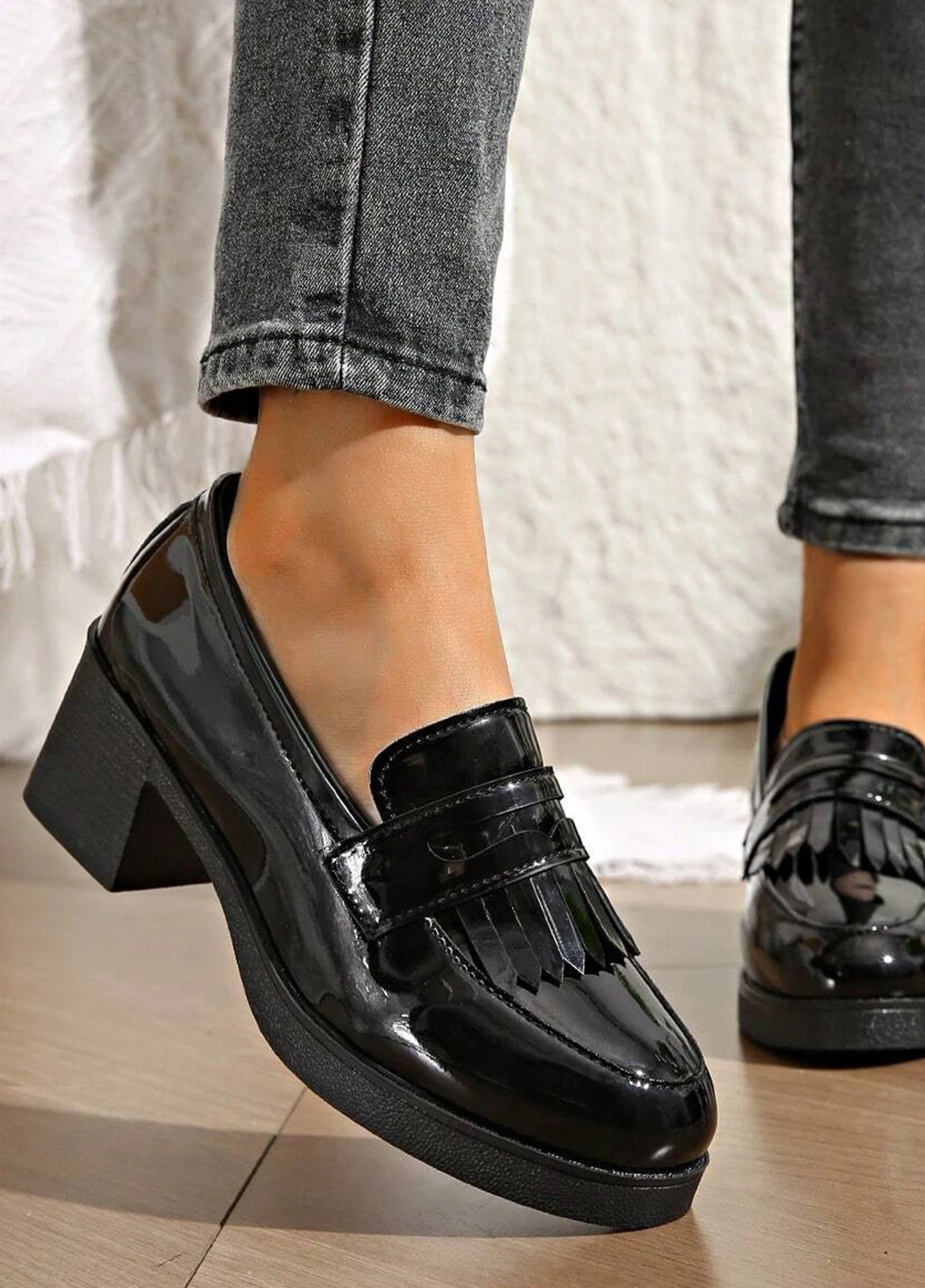 SHEIN Туфлі лофери чорний з штучна шкіра, китай — демісезон (322852025)