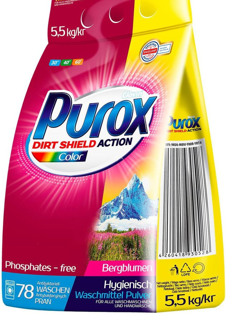 Пральний порошок для машинного та ручного прання color, 5,5 кг Purox 4260418930528 (256083549)