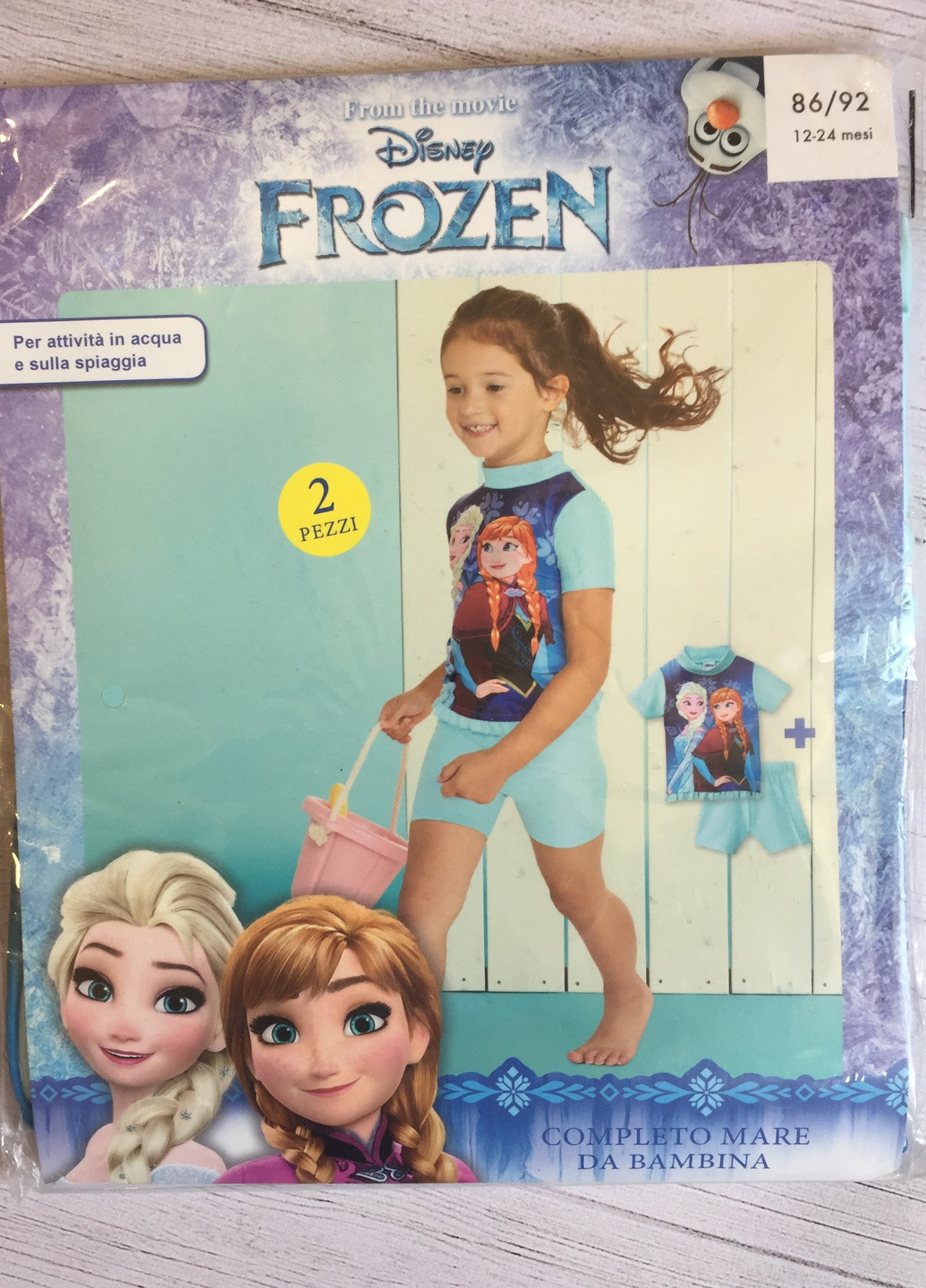 Світло-блакитний літній пляжний костюм дівчинці роздільний Disney