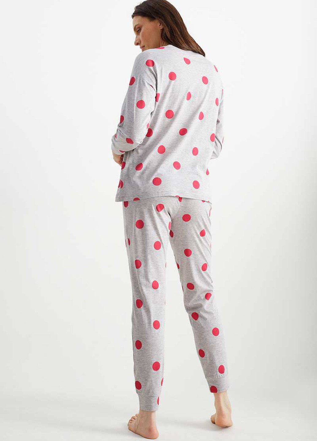 Светло-серая всесезон пижама (лонгслив, брюки) лонгслив + брюки C&A