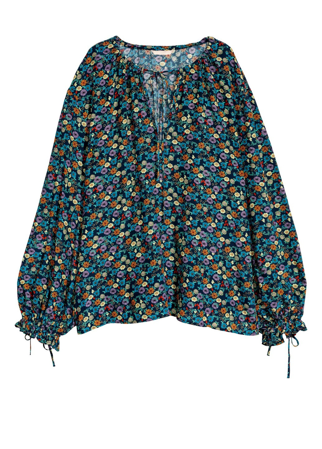 Темно-синя блуза оверсайз H&M