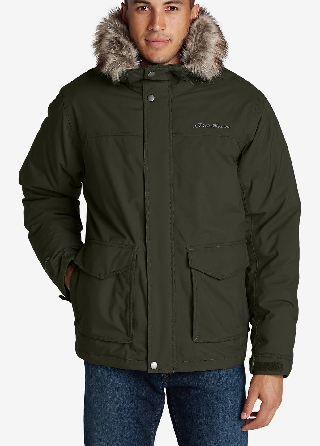 Темно-зелена демісезонна куртка Eddie Bauer