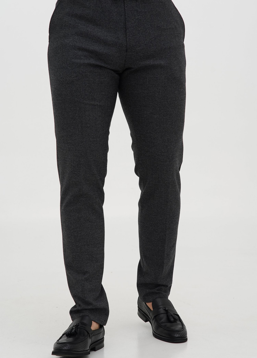 Темно-серые классические демисезонные зауженные брюки Trend Collection