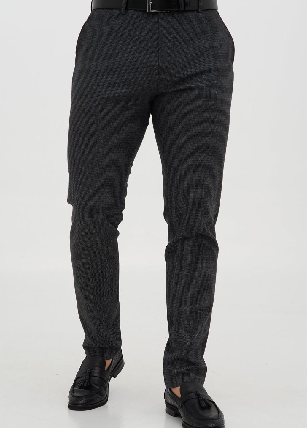 Темно-серые классические демисезонные зауженные брюки Trend Collection