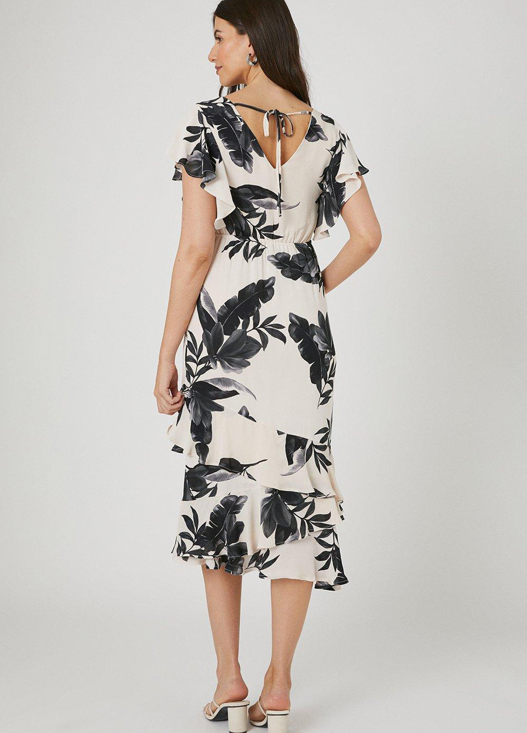 Черно-белое кэжуал платье Wallis с цветочным принтом