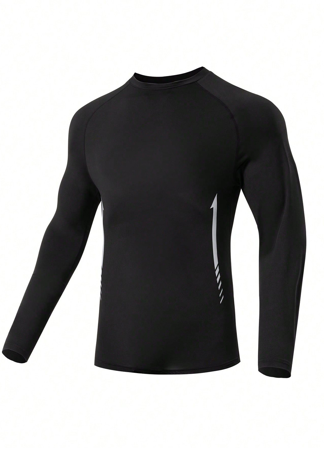 Лонгслів SHEIN однотонний чорний спортивні поліестер