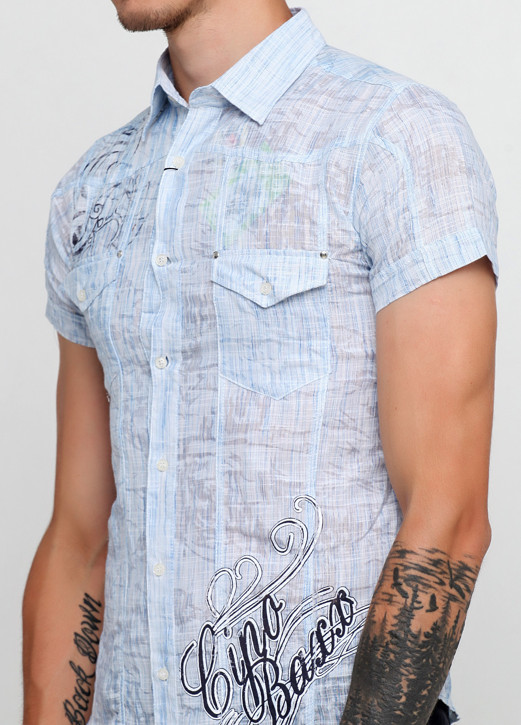 кэжуал рубашка с рисунком Cipo & Baxx с коротким рукавом