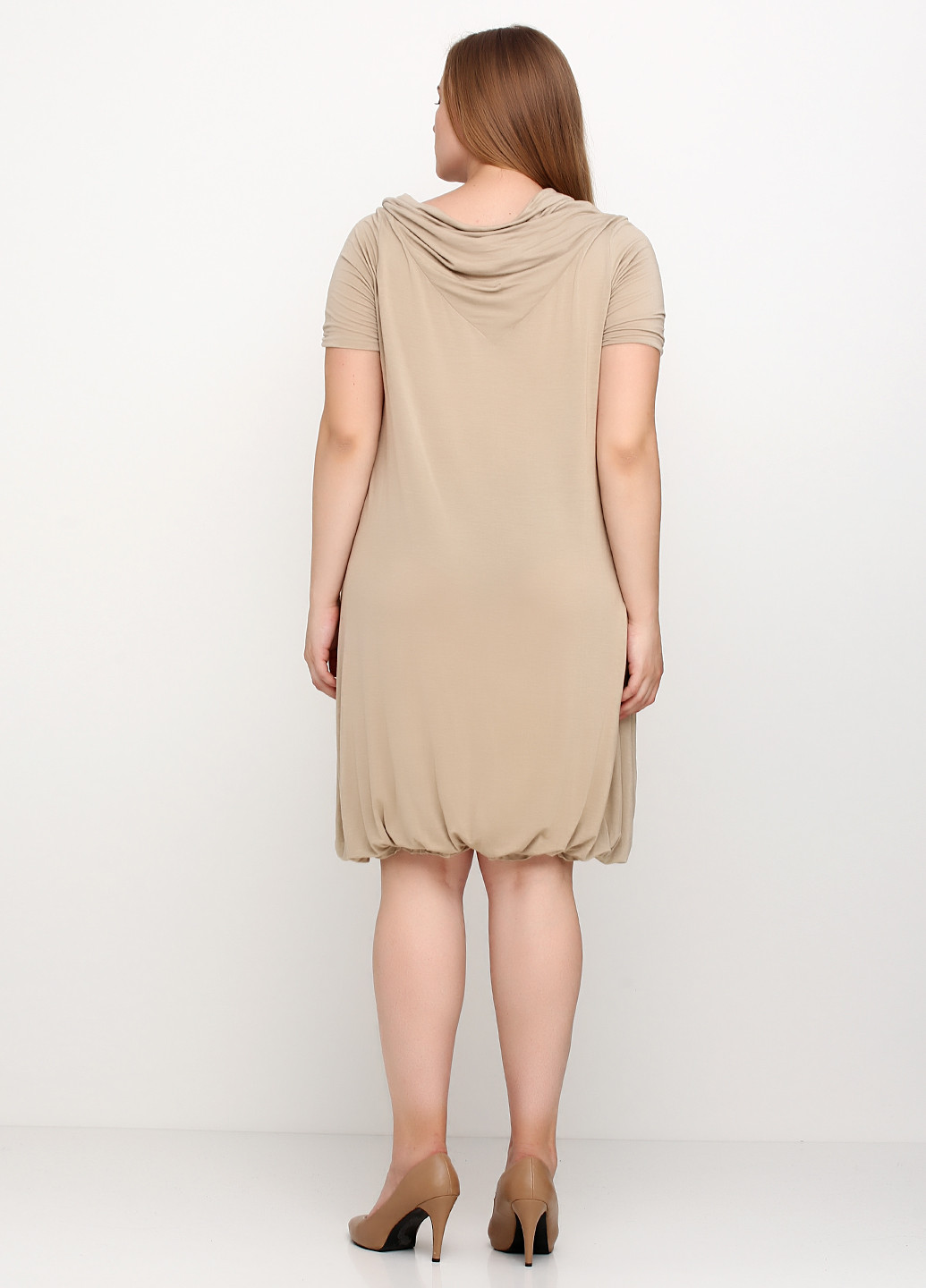 Бежева кежуал плаття, сукня Oblique однотонна