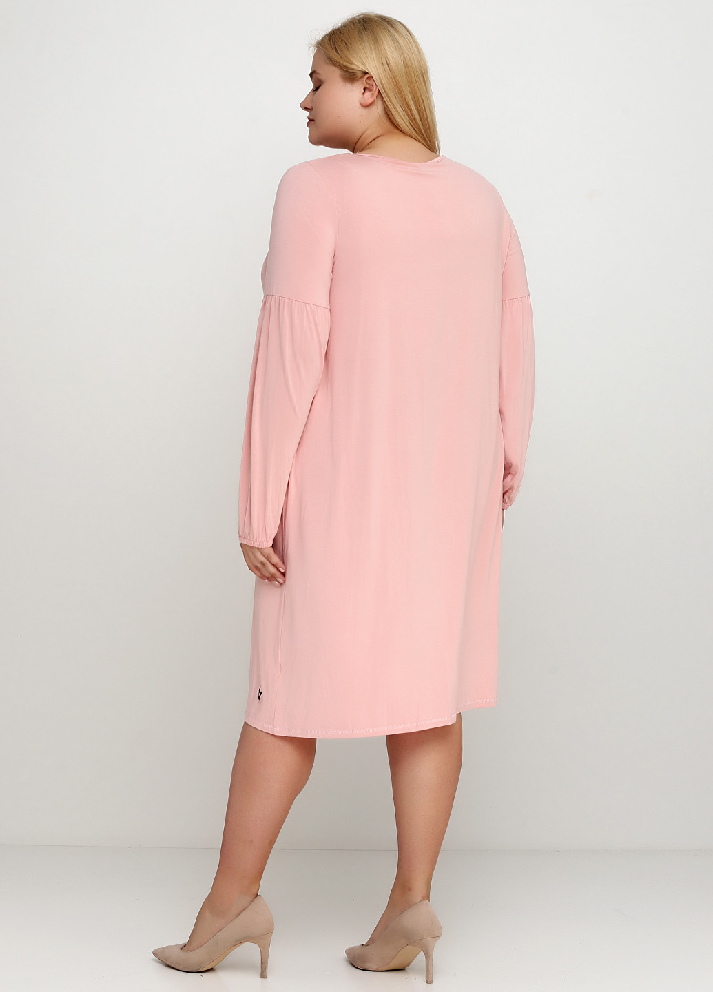 Светло-розовое кэжуал платье Adia Fashion однотонное