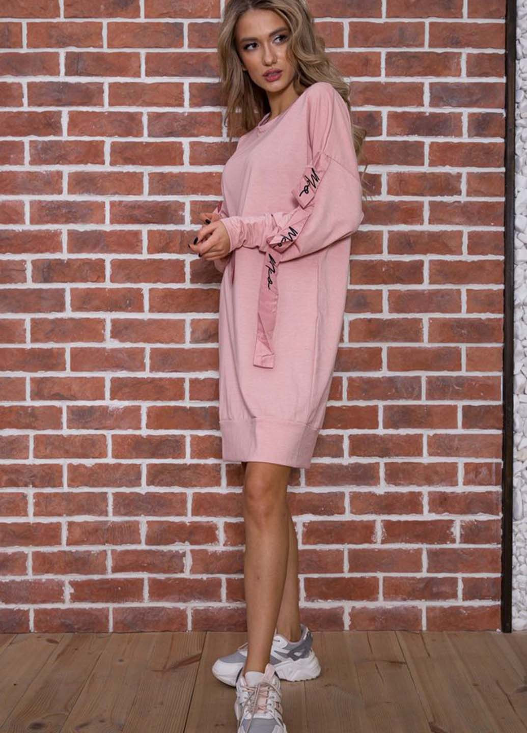 Розовое кэжуал платье платье-свитшот Ager однотонное
