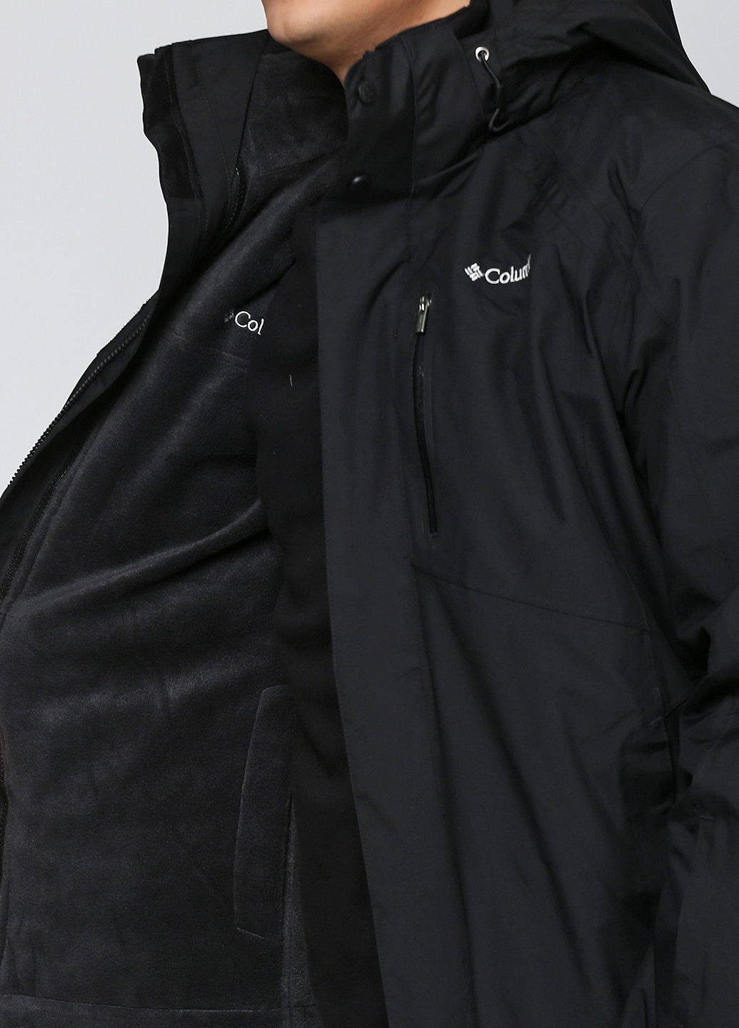 Черная зимняя куртка лыжная Columbia