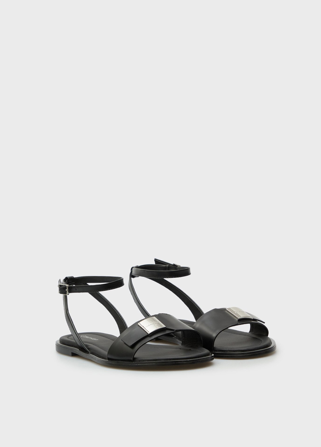 Черные босоножки Calvin Klein с ремешком с логотипом