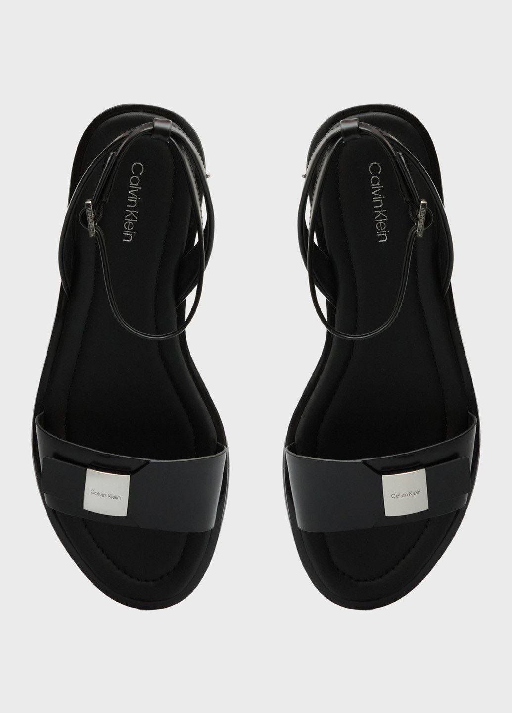 Черные босоножки Calvin Klein с ремешком с логотипом