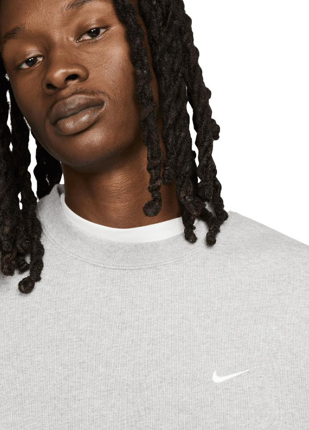 Сірий світшот dx1361-063 Nike меланж вишивка (321974474)