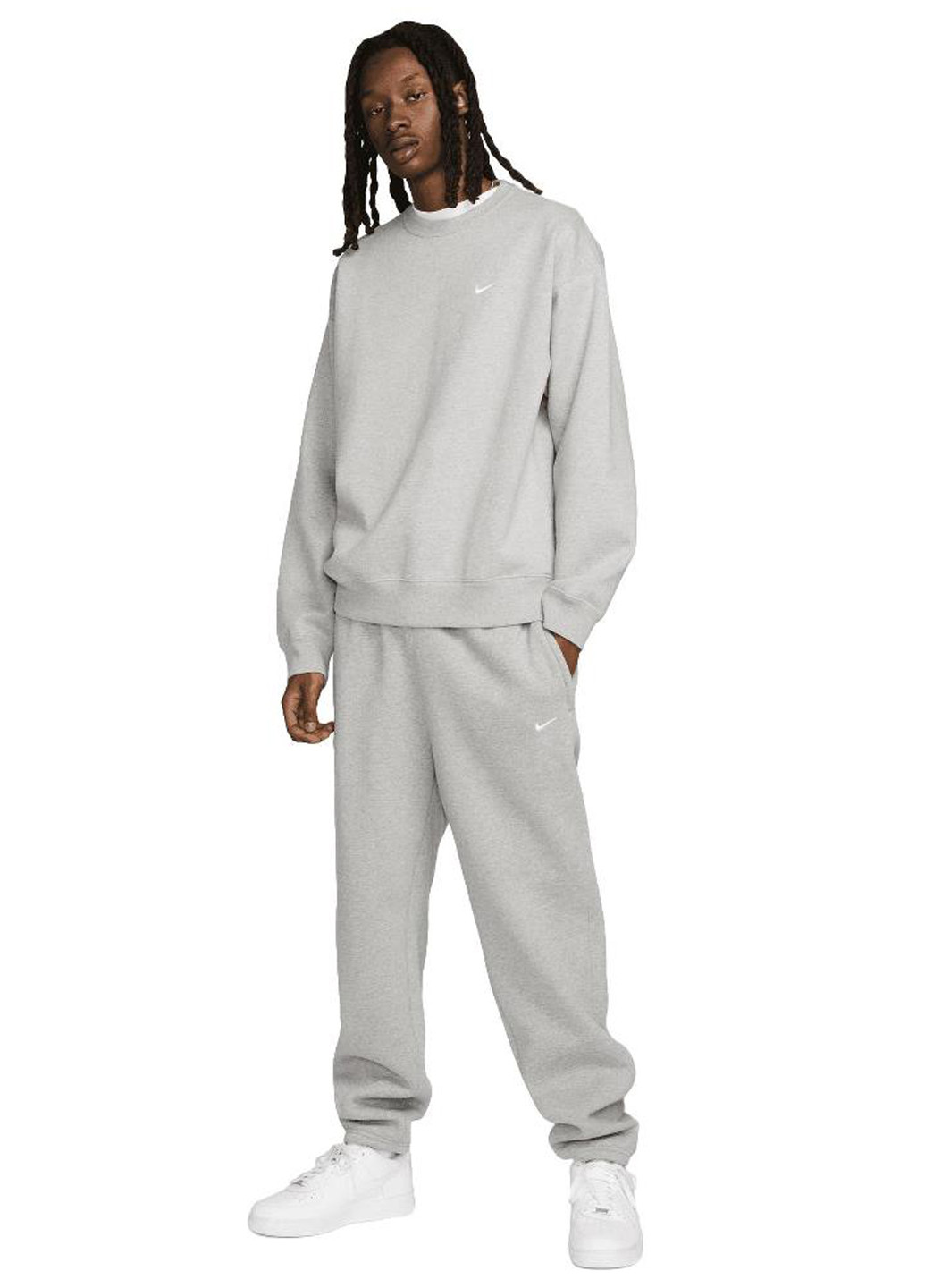 Сірий світшот dx1361-063 Nike меланж вишивка (321974474)