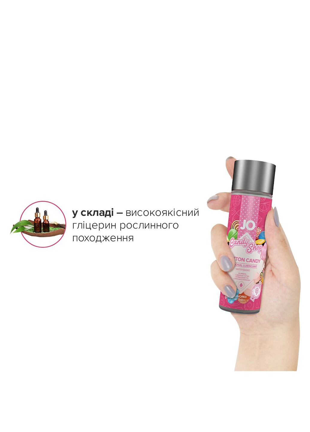 Лубрикант на водній основі H2O - Candy Shop - Cotton Candy (60 мл) без цукру та парабенів System JO (254150759)