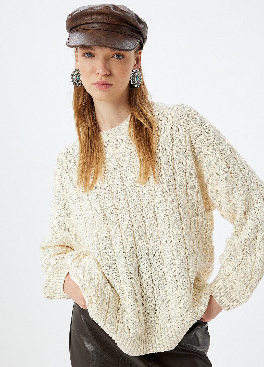 Светло-бежевый демисезонный свитер джемпер KOTON