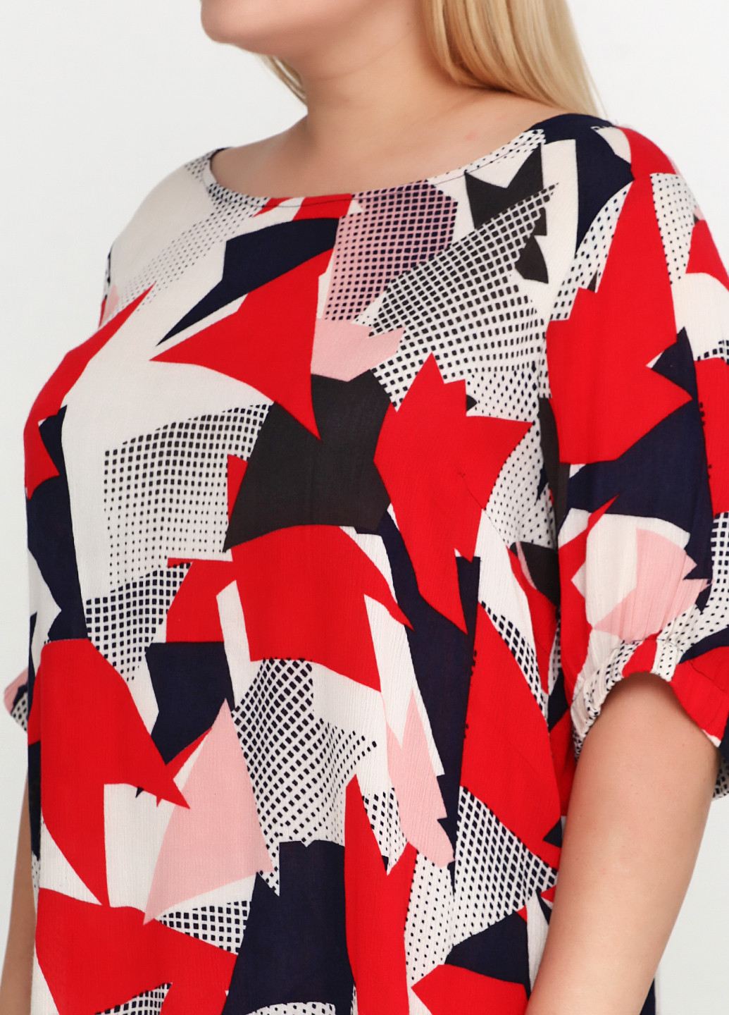Красное кэжуал платье Adia Fashion с геометрическим узором