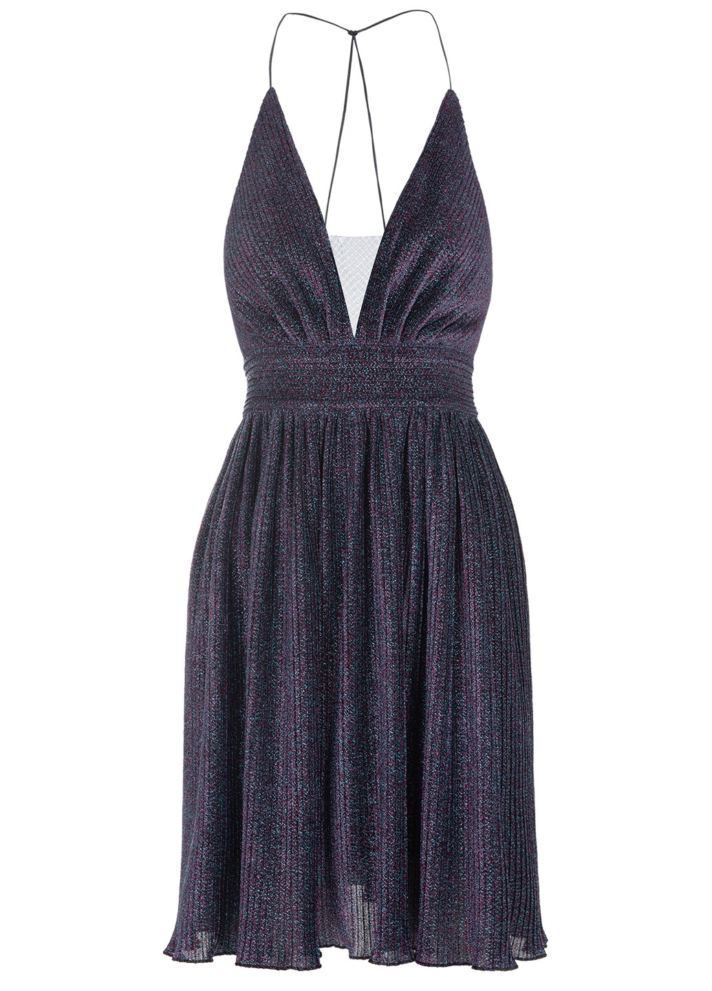 Темно-фиолетовое коктейльное платье клеш, с открытой спиной LOVE REPUBLIC