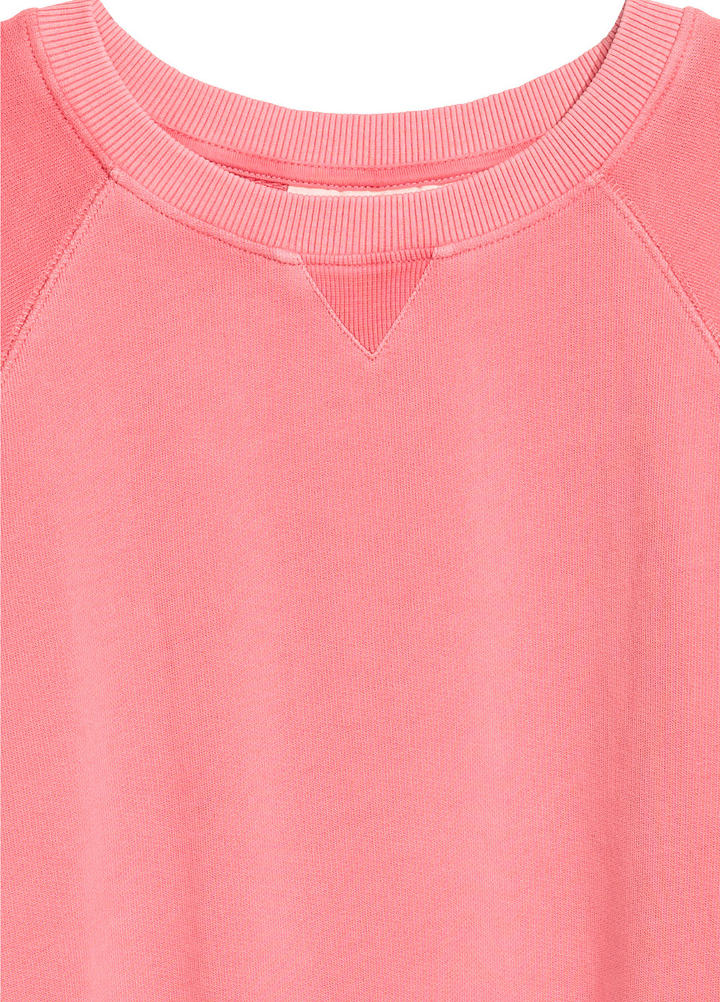 Свитшот H&M - крой однотонный розовый кэжуал - (93932063)