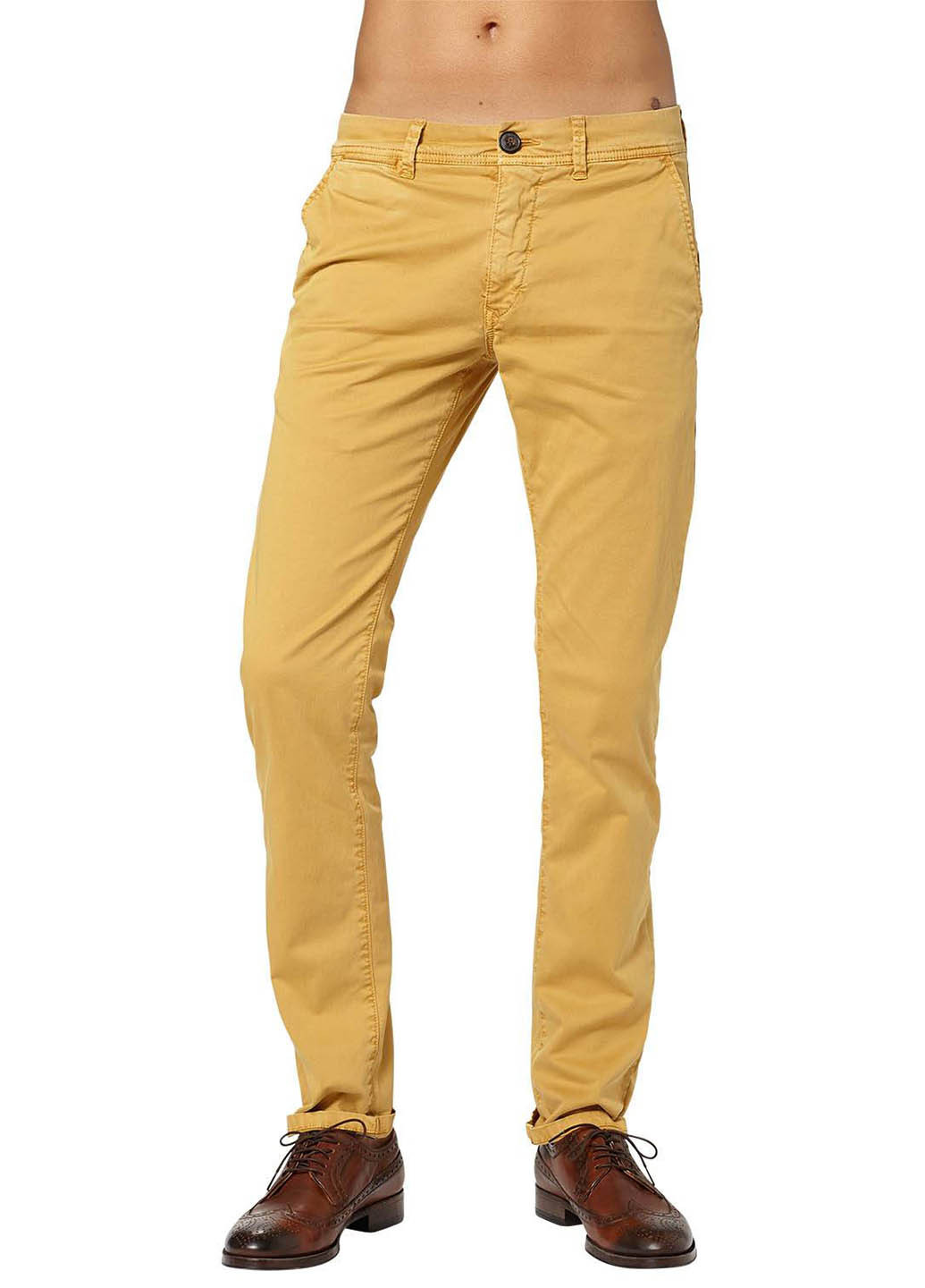 Горчичные кэжуал демисезонные прямые брюки Pepe Jeans